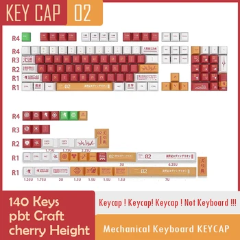 140keys/set EVA-02 Keycaps PBT-Öt oldalas Szublimációs Cseresznye Magasság 6.25 U 7U Szóköz MX Kapcsoló, Mechanikus Billentyű Sapka