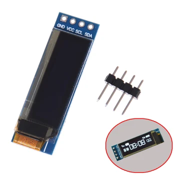 Új 0.91 Hüvelyk 128x32 IIC I2C Fehér / Kék OLED LCD Kijelző DIY Modul SSD1306 Driver IC-3,3 V DC 5V Az Arduino