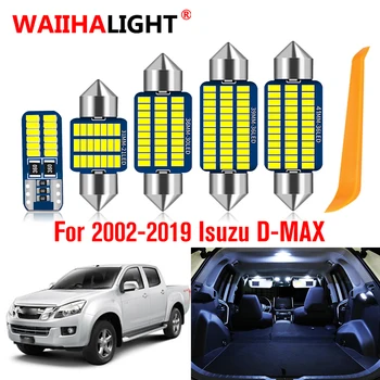 5db Fehér Canbus Hiba Ingyenes LED-es Belső Kupola Térkép Rendszámtábla Lámpa Készlet Isuzu D-MAX D MAX Dmax i II 2002-2019