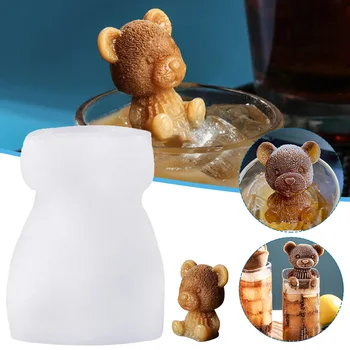 Szilikon 3D Medve Jég Penész jégkocka Tálca öntőforma Tea, Tej, Kávé, Csokoládé Torta, Sütés, Díszítés Konyha, a Sütés Tartozékok