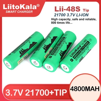 2022 LiitoKala Lii-48S 3,7 V 4800mAh 21700 Akkumulátor 9.6 Hatalmi 2C Arány Mentesítés Lítium elem Elemlámpa (NEM PCB)