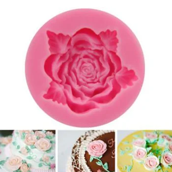Bloom Rose Szilikon Torta Penész 3D Virág Fondant Penész Cupcake Zselés Cukorka, Csokoládé Díszítés, Sütés Eszköz Formához