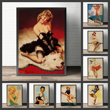 USA Retro plakát Csábító lány világháború Szexi pin-up Girl vintage Poszter cafe kávézó, klub, bár, fali dekoráció, lakberendezés