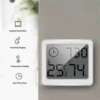 Digitális Hőmérő Óra Elektronikus, Digitális Intelligens Hőmérő Beltéri Digitális LCD Páratartalom Hőmérséklet Páratartalom Mérő