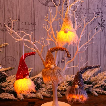 Karácsonyi Arctalan Gnome LED Mikulás, karácsonyfa Lógó Medál Izzó Törpe Rudolf Baba Lámpa Holiday Home Decor Gyerekek Ajándékokat