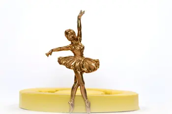 3D Táncoló lány Torta szilikon öntőforma élelmiszer biztonságos dekoratív sütemény penész esküvői dekoráció formák fondant torta penész