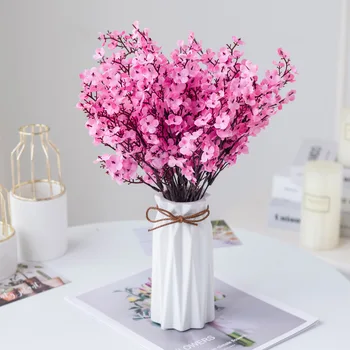 Mesterséges Virágokat Selyem Gypsophila Vázákat lakberendezés Menyasszony Csokor, Esküvői Kiegészítők, Kézműves DIY Ajándék Rózsaszín Hamis Növények