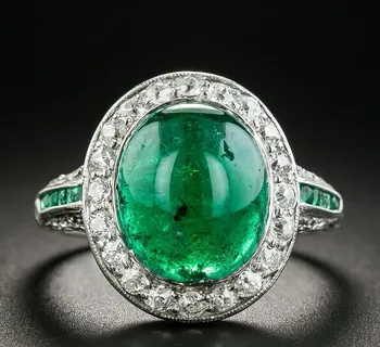 925 Sterling Ezüst Klasszikus Smaragd Kristály Gyűrű a Nők Esküvő, Eljegyzés Női barátnőm Szülinapi ajándék Gyűrű Ékszer