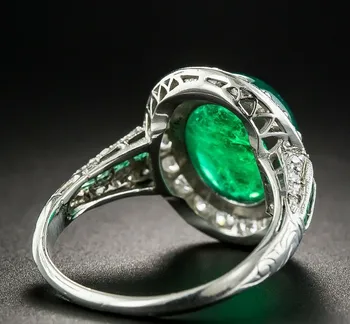925 Sterling Ezüst Klasszikus Smaragd Kristály Gyűrű a Nők Esküvő, Eljegyzés Női barátnőm Szülinapi ajándék Gyűrű Ékszer 3