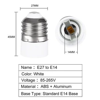 E27, hogy E14 lámpatartó Átalakító E14 Lámpa Aljzat Adapter E27 Lámpa Bázis Tűzálló Anyag, Csavar Szája Lámpa Foglalat Váltó 5