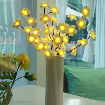 20 LED Mesterséges Virág LED Szimuláció Orchidea Ág Fény Tündér String Fény Váza Töltelék Virág Esküvői Party Dekor