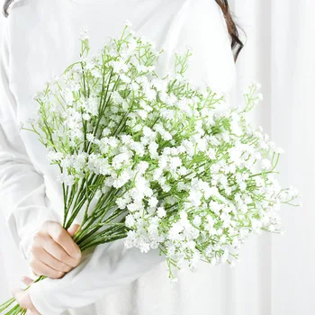52cm művirágok Gypsophila Fehér Baba Levegőt Hamis Virág A Menyasszony Csokor, Party lakberendezés Valentin Napi Ajándék
