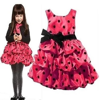 Rózsaszín Piros Pöttyös Kislány Ruha Bowties egy darab ruha, Gyermek ruha, Ujjatlan Lány Ruhák, Divat Hercegnő Party Ruha