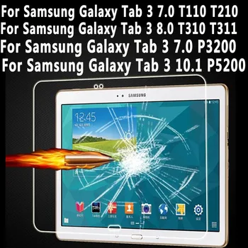 Edzett Üveg Samsung Galaxy Tab 3 7.0 8.0 10.1 képernyővédő fólia Samsung Galaxy Tab 3 T110 T210 T310 P3200 P5200 Üveg