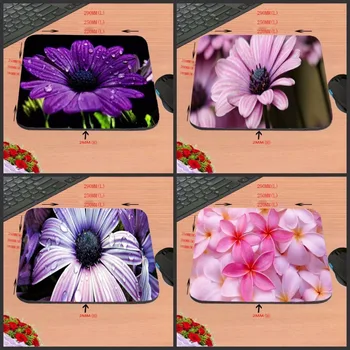 Gyönyörű Lila, rózsaszín Virág Gumi Puha Gaming Mouse Games Fekete Egér pad 18*22cm 25*29cm, 25*20 cm