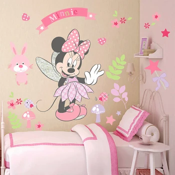 Disney Minnie Fali Matricák, Gyerekeknek, Baba Lányok Szoba Gyerekszoba Lakberendezés Hálószoba Rajzfilm Fali Matrica Diy Freskó Art Dekoráció