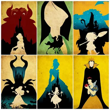 Disney Hófehérke Mulan Fagyasztott Aisha Anime Poszterek, Fali Poszter Vászon Festmény Wall Art Kép, Képek gyerekszoba Dekoráció