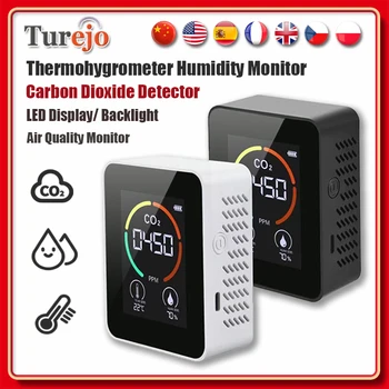 CO2 Érzékelő CO2-Mérő Szén-Dioxid-Érzékelő Multifunkcionális Thermohygrometer Páratartalom a Gázelemző készülékek Digitális Levegő Minősége Monitor