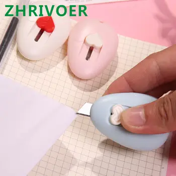 1db Aranyos tojás alakú Mini art kés Háztartási express doboz nyitó Hordozható papírvágó Kis írószer kés