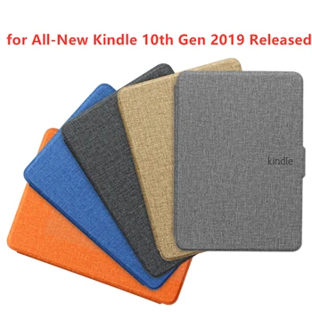 Az Új Kindle 2019 Esetben Ruhával Textúra PU Bőr Smart Case PC Vissza, Kemény Borító az Új Kindle 10 2019 Megjelent