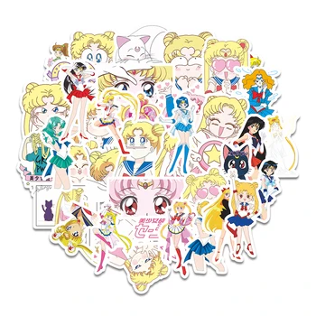 40pcs Sailor Moon Rajzfilm jó Matricák Esztétikai Művészeti Graffiti Matricák Gördeszka Hűtőszekrény Gitár DIY Matrica Gyerekek