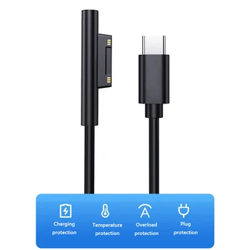 1,5 m-USB-C-Típusú Tápegység Töltő Adapter 65W 15V 3A PD Gyors Töltés Kábel a Microsoft Surface Pro 7/6/5/4/3 Könyv 2