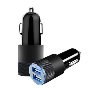 Szivargyújtó egy Autó 12V Cigaretta USB-Automatikus Töltés Fekete Színű Alumínium 2-port USB Autós Töltő Adapter, Autós