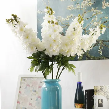 80CM szimuláció virág új szarkaláb művirágok kontinentális selyem virágok, esküvői Otthoni dekoráció
