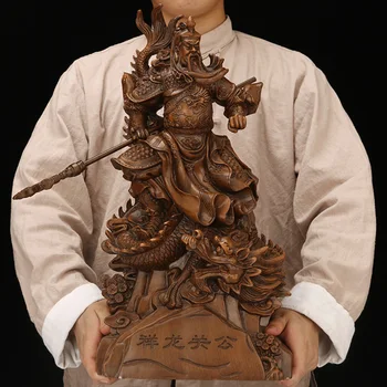 Nagy méretű szobor Xianglong Guan Gong， Gyanta modern művészet szobor ，Gazdagság Istene Guan Yu ，Kínai lakberendezési kiegészítők