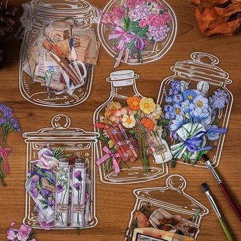 6packs/SOK költészet bor virág álom tea sorozat Kreatív dekoráció DIY PET matricák