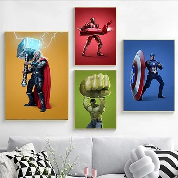 Marvel Avengers Kreativitás Plakátok Szuperhős, A Vasember, Hulk Vászon Nyomatok Hálószoba Wall Art Festmény Dekoráció Nappali Dekoráció
