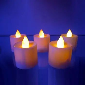 4/1db LED Gyertya elemes Flameless Tealight Gyertyák, Esküvői Fény Romantikus Gyertya Fény Születésnapi Party Karácsonyi Dekoráció