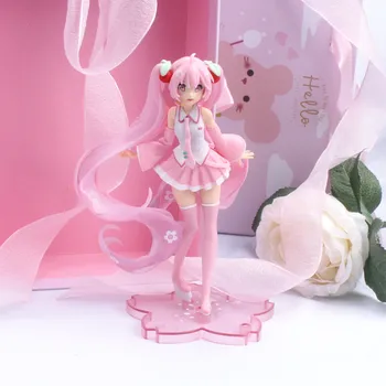 14 cm Anime Rózsaszín Sakura Figurák Játékok Lányok Szilárd PVC Ábra Modell Torta Dekoráció Ajándék 1
