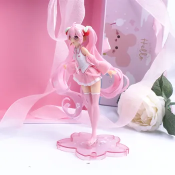 14 cm Anime Rózsaszín Sakura Figurák Játékok Lányok Szilárd PVC Ábra Modell Torta Dekoráció Ajándék 3