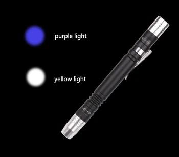 LED-es UV fény blacklight lámpa 2 az 1-ben UV Lámpa Zseblámpa toll klip Fáklya Blacklight Érzékelő, Kisállat Vizelet, Folt ágyi Poloska 4
