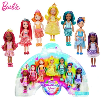 Eredeti Barbie Dreamtopia Szivárvány-barlang Baba Mini Világ a Barbie-Babák a Lányok Szülinapja Divat Játék a Lány Brinquedo Park