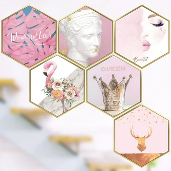 Romantikus Északi Rózsaszín Lányok Szoba Dekor Matricákat Királynő Flamingo DIY Képkeret Plakátok Hálószoba, öntapadós Dekorációs Festés