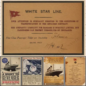 Vintage, A New York Times Történetében Poszter Titanic Elsüllyedéséről Régi Újság, Plakát, A Titanic jegyek poszter Retro nátronpapír