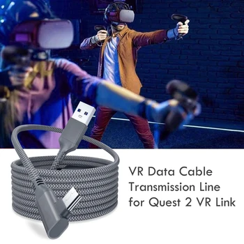 5M Adatok Vonal töltőkábel Oculus Quest 2 Fülhallgató 16FT VR Link Kábel USB 3.1 Típus C adatátviteli VR Tartozékok