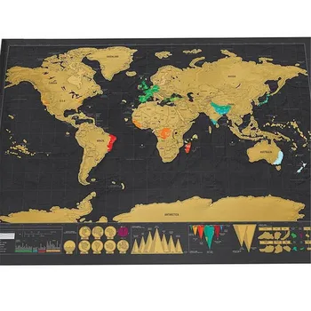 Új Utazási Világ Semmiből Térkép Arany Fólia Fekete Kaparós Térkép Nulláról Fólia Réteg Bevonat Világ Térkép Luxus, Utazás, Ajándék, Mapa Mundi
