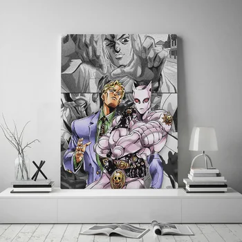 Yoshikage Kira Gyilkos Királynő JoJo Bizarr Fa Képkeret Vászon posztert, Festményt wall Art dekor Tanulmány Keretes Dekorációs Nyomatok
