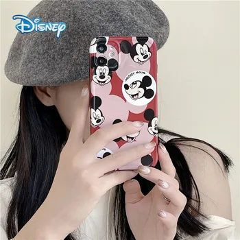 Disney Mickey Rajzfilm Telefon tok iPhone 13 12 11 Pro Max X XR 7 8 Plusz Aranyos Anti-Őszi Mobiltelefon védőburkolatok Ajándék