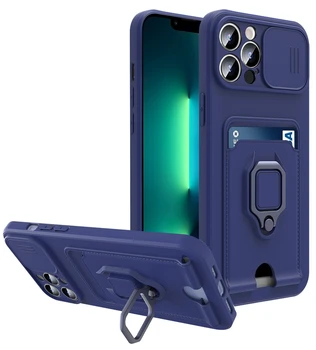 2022 Új Kamera lencsevédő Telefon tok iPhone 11 12 13 Pro Max 8 7 Plus XR XS Max X Puha TPU hátlap Mágneses Tartóval