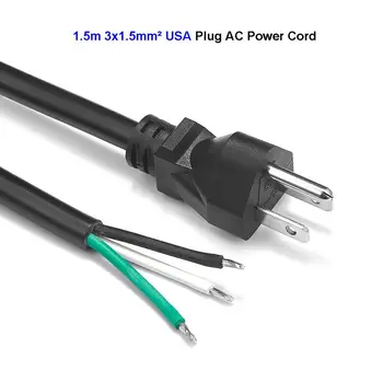 Usa/UK/EU hálózati Hosszabbító Kábel Megfosztották Tápegység Vezető Kábel 1,5 m 1,5 mm Elektromos Aljzatok, LED Floodlight Lámpa Izzó 0