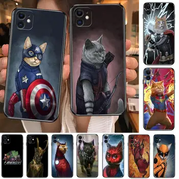 Catvengers Marvel iphone 11 12 13 pro max esetben Ütésálló iphone 7 esetben, 6 8 plusz se 2020 x xr Aranyos okostelefon celulares borító