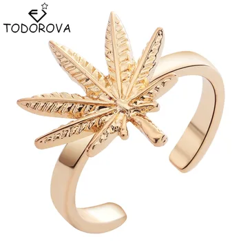 Todorova Karácsonyi Ajándék Csülök Gyűrűk Nők A Természet Ihlette Finom Ékszerek Juhar Levél Megnyitása Állítható Gyűrű