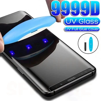 9999D Teljes Borító UV Edzett Üveg Samsung Galaxy S8 S9 S10 S20 S21 Plusz Megjegyzés 20 Ultra S10E Megjegyzés 8 9 10 21 Védő Üveg