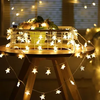 10/20/40/50 LED Csillagos fényfüzér Ragyogj Füzér elemes Karácsonyi Lámpa Holiday Party Esküvői Dekorációs Fények Tündér 5
