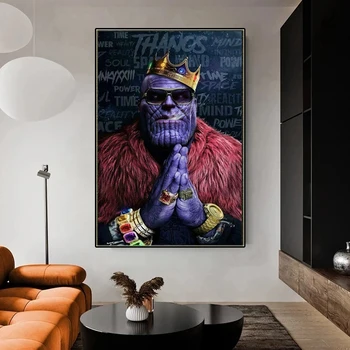 Marvel Avengers Film Vászon Festmény Thanos a Korona Szuperhős, Poszterek, Nyomatok Wall Art Képek Gyerek Szoba Dekoráció Cuadros