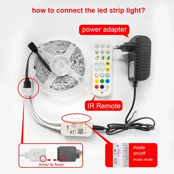 WIFI LED Szalag Lámpa 2835 5050 RGB 25M 30M luces Vízálló led Dióda Szalag LED Szalag Szalag Adapter LED Telefon APP Remote 5